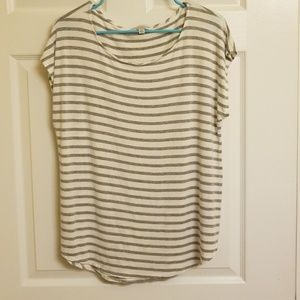 GREEN ENVELOPE cream and grey striped shirt